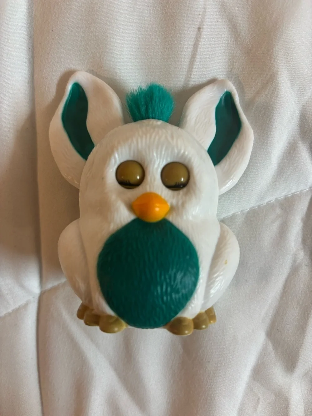 McDonald’s 2005 Furby-Inspired Small Pet Toy - White with Teal Accents eyes move